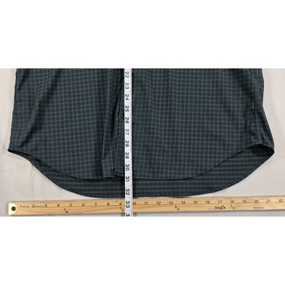 Bonobos Mens Tech Shirt Long Sleeve Button Up Slim Fit Performance Green Navy XL - Picture 11 of 12